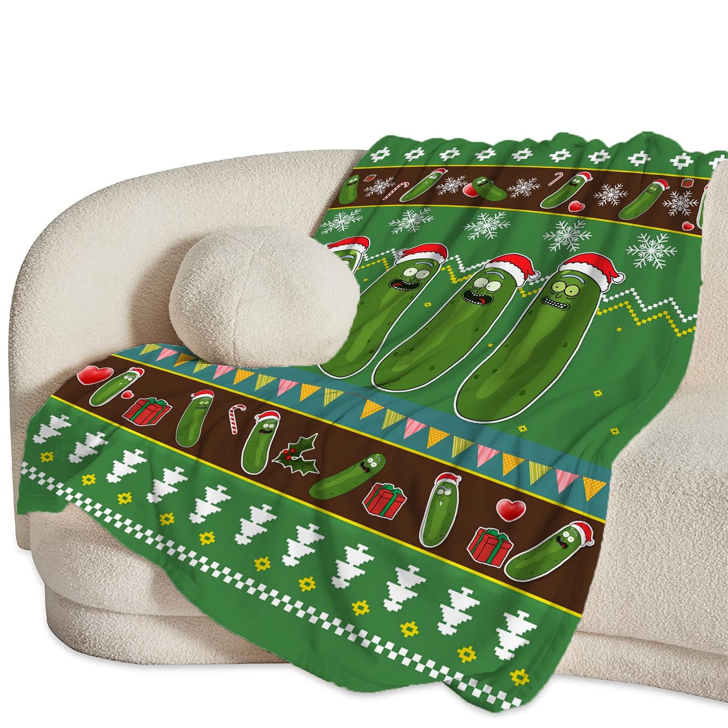 Pickle Blanket Funny Pickles Lovers Gift for Girls Boys Men Women Flannel Fleece Christmas Throw Blanket Cozy Plush Ultra Soft Fuzzy Party Blankets for Bed Couch Sofa 50"X40"