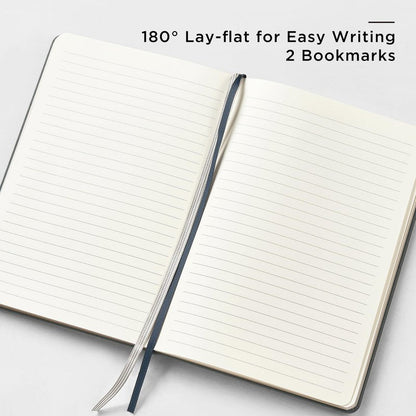 &And Per Se Lined Journal and Pen Set, A5 Leather Hardcover Notebook with Pen & Stationary Set, 160 Pages 100GSM Thick Ruled Paper Journal for Business Work Writing (Dark Blue)