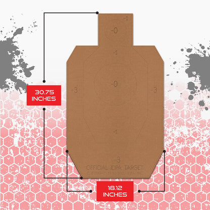 Official IDPA Cardboard Shooting Targets, Competition Torso Target, IDPA Silhouette Shooting Target, Paper Targets, Shooting Range Targets, Rifles, Handguns, & Shotguns (20 Target Pack)