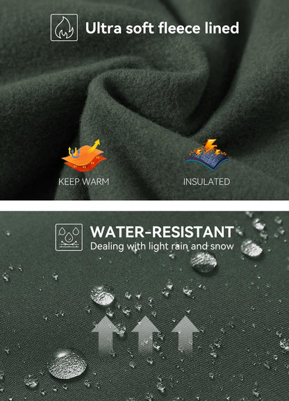 baleaf Thermal Leggings for Women Fleece Lined Waterproof Winter Hiking Pants Warm Tights Cold Weather Running Gear Army Green 2XL
