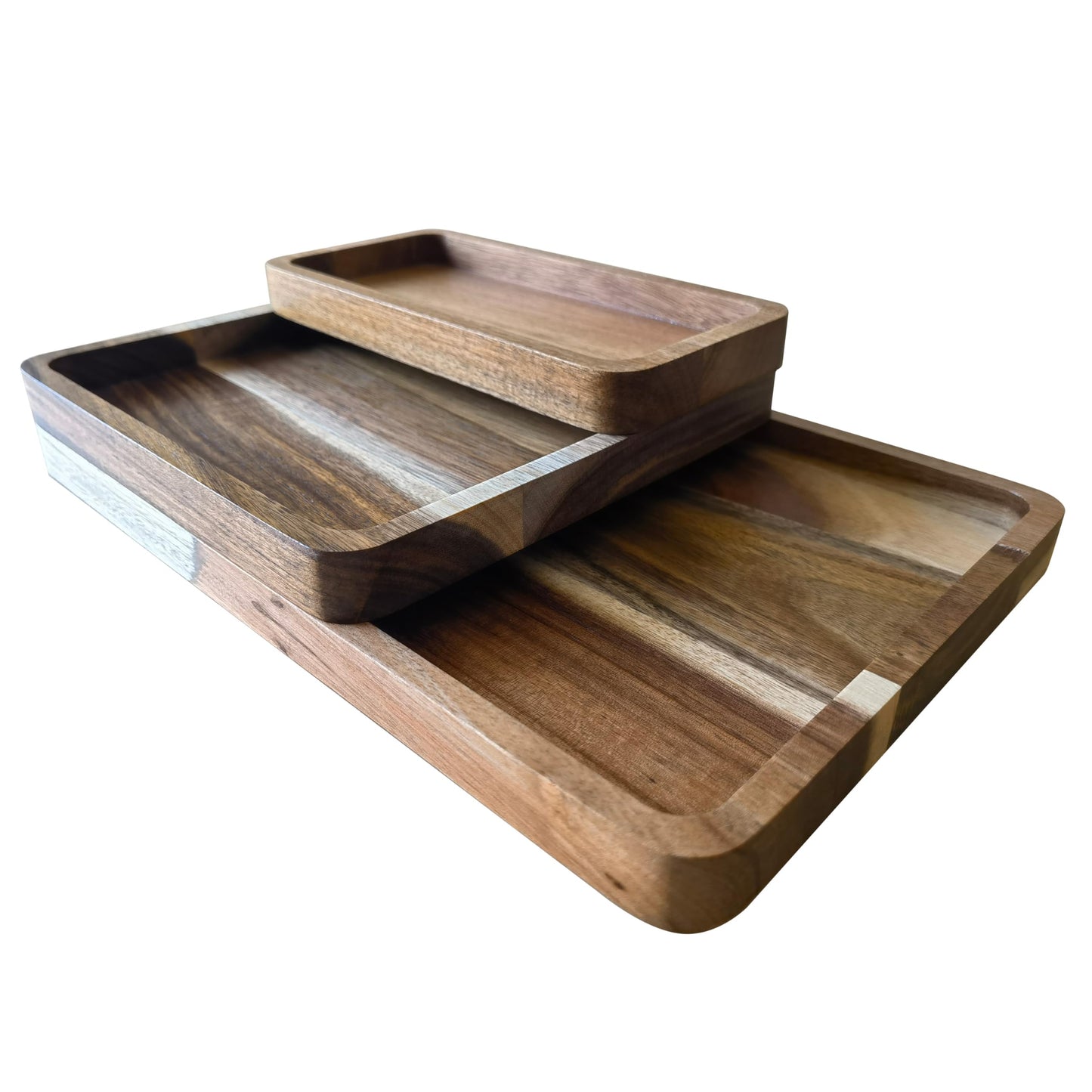 Acacia Wooden Valet Tray for Men,Natural Wood Grain EDC Tray Set Catch All for Keys Wallet Phone Glasses Watch Jewelry Pen,Tray Organizer for Entryway Nightstand Office Desk Drawer