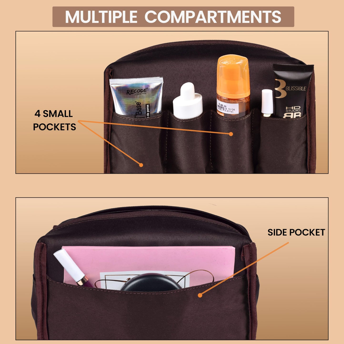 LEATHER VILLAGE Leather Travel Toiletry Bag for Men & Women - Large Capacity Dopp Kit for Shaving & Bathroom Organizer for Travel & Daily Use - Tan
