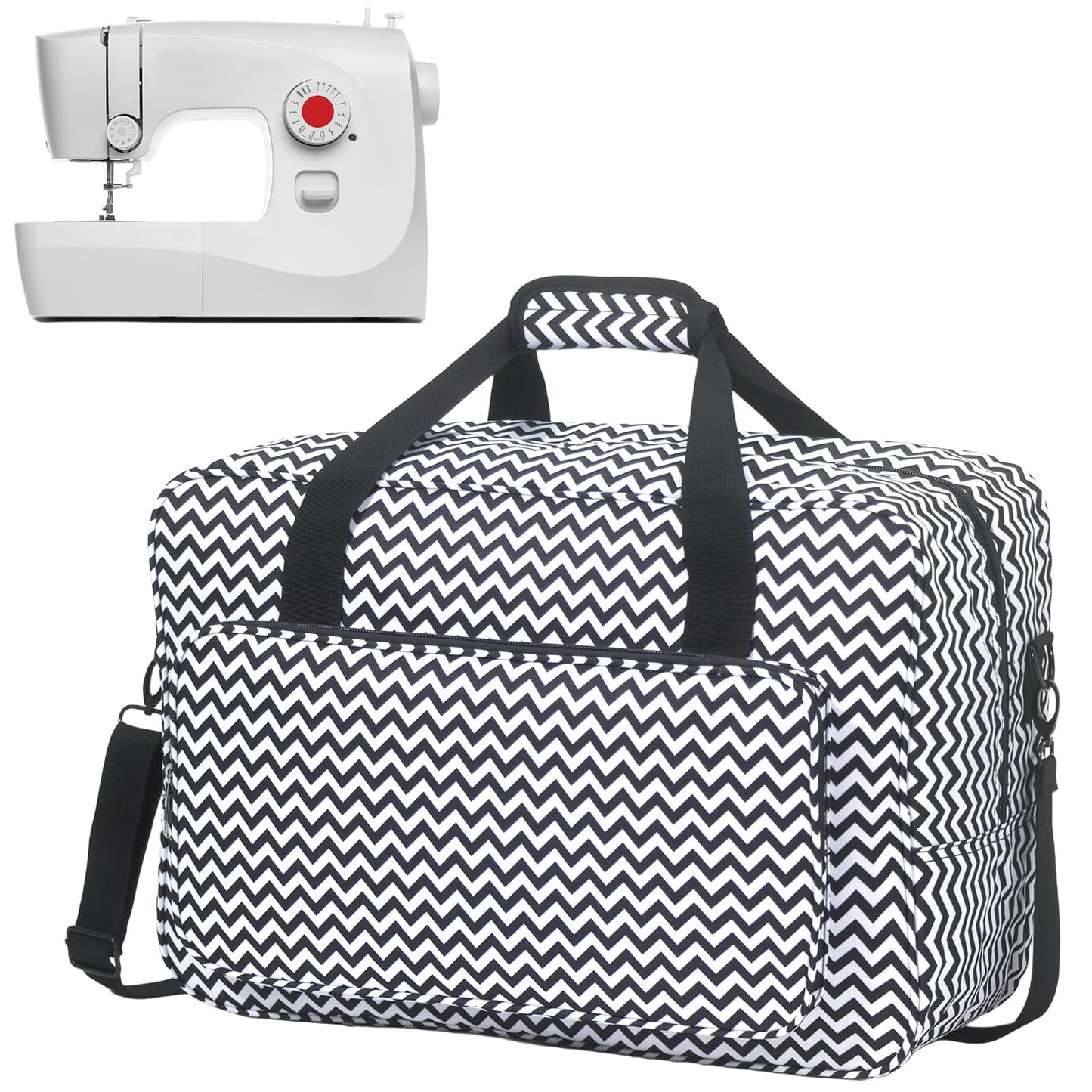 Sewing Machine Case - Travel sewing machine bag with handle - New Sewing Machine Carrying Case - Suitable for Singer, Brother, Janome, and Most Standard Sewing Machine (Black)