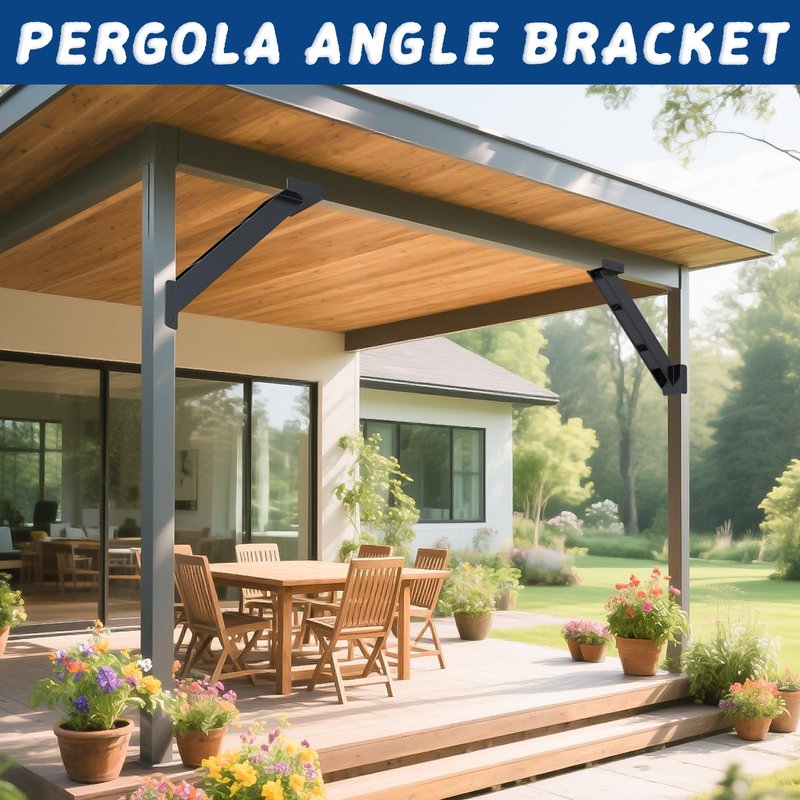 TAYORY 8 Pcs 45 Degree Angle Brackets, 4x4 Pergola Brackets Kit , for 4''x4'' Lumber (Actual: 3.6''x3.6'') , for Wooden Structures Such as Pergolas, Gazebos