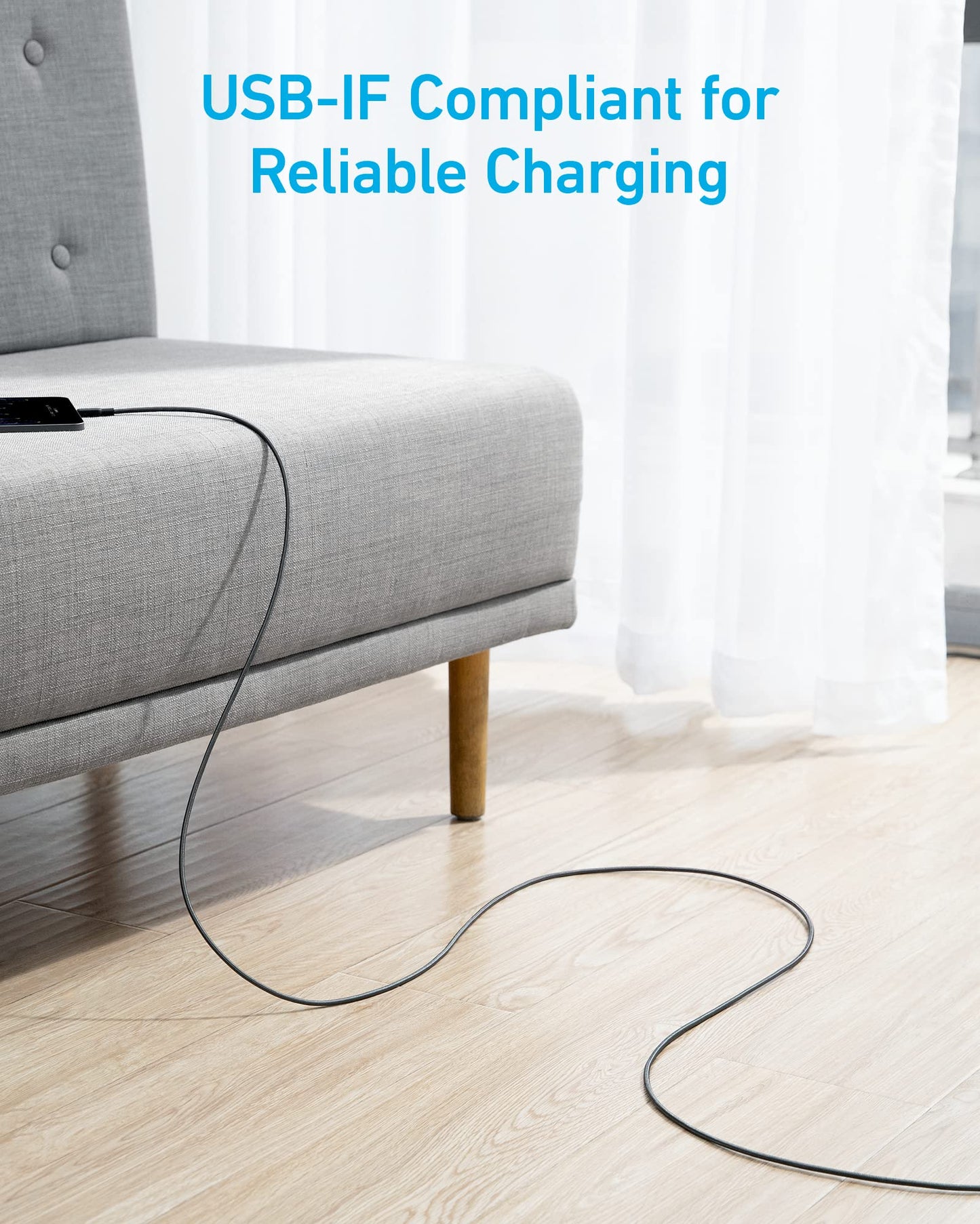 Anker USB A to USB C Cable, Charger Cord (2 Pack, 3FT), for iPhone 17 Series,Samsung Galaxy Note 10/S10+ S10, LG V30 (Black)