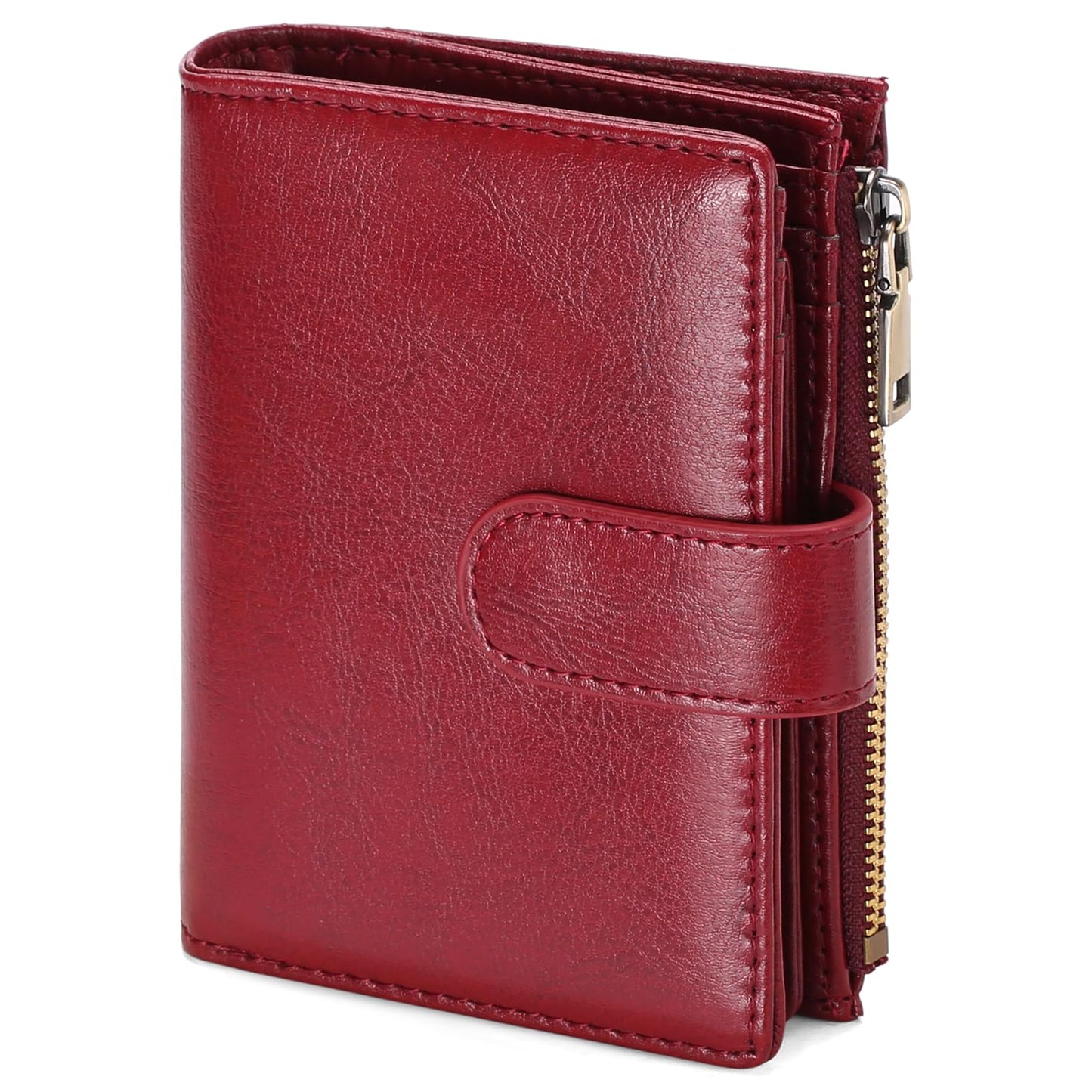GAEKEAO Womens Wallet Small Vegan Leather RFID Blocking Bifold Zipper Pocket Wallet Card Case Purse with ID Window