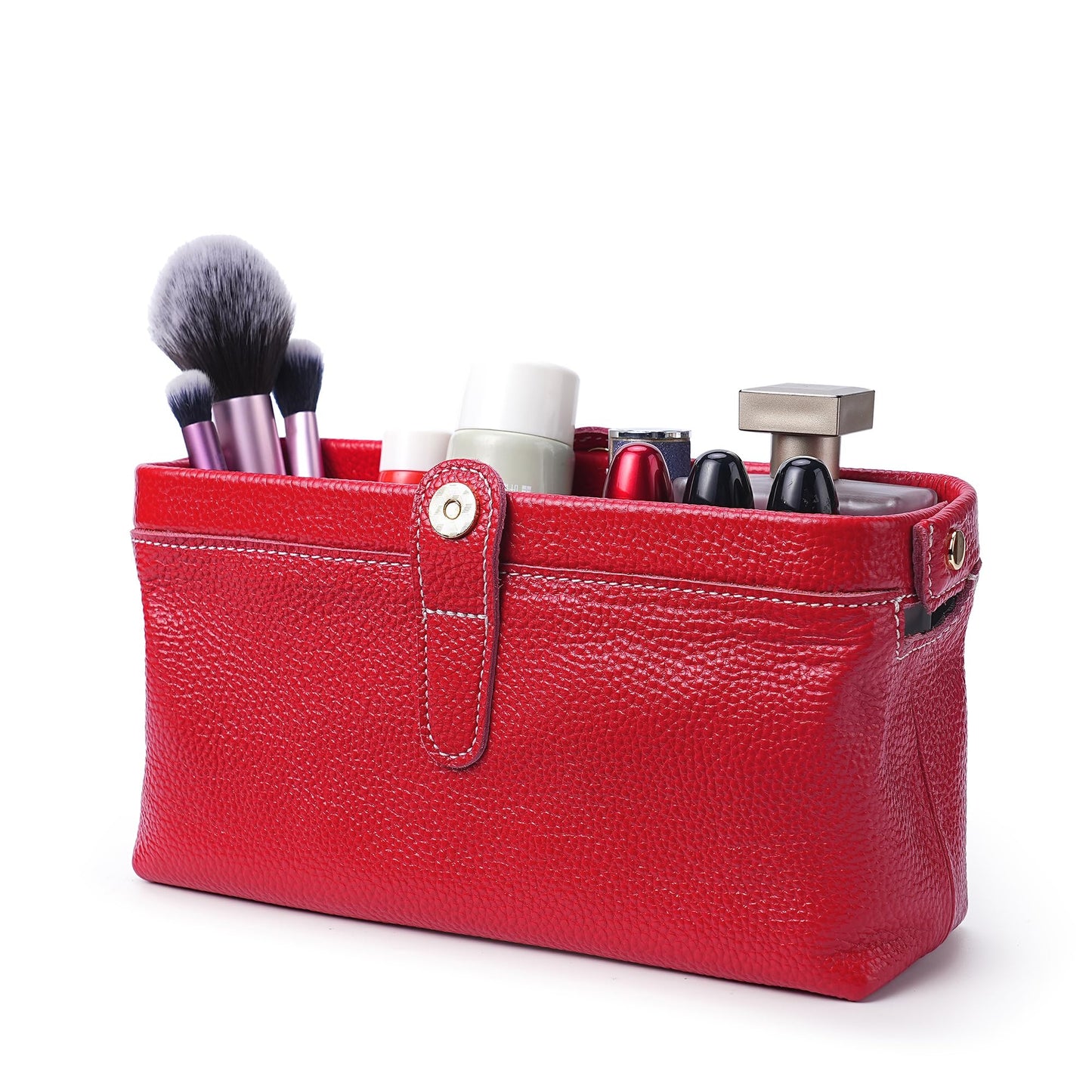 shuainiu Travel leather makeup bag, waterproof mini makeup box, small travel storage bag
