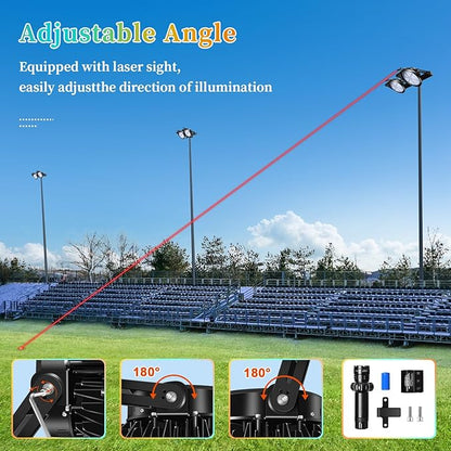 Juyace 78000lm Led Stadium Light Outdoor 600W Flood Lighting Super Bright Commercial Area IP65 Waterproof Arena for Sport Fields and Courts