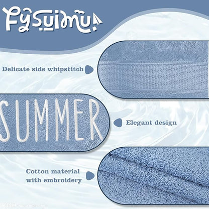 3Pcs Summer Hand Towels Cotton Embroidered Bathroom Towel 3 Colors Absorbent