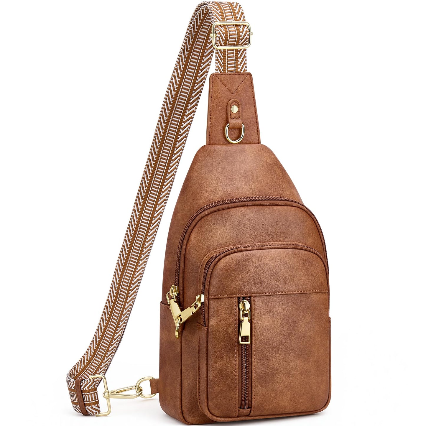 Fiiuos Anti Theft Crossbody Bags for Women RFID Sling Bag, Vegan Leather Cross Body Travel Purse for Work & Daily Use, Hands-Free Casual Daypack for Women Men Mocha Brown