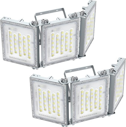 STASUN 2 Pack 300W LED Flood Lights, Mini Series Outdoor Floodlight, 30000LM 6000K Daylight White, IP66 Waterproof, 3 Adjustable Heads, Exterior Flood Lights for Yard, Driveway, Garage, Patio,Barn