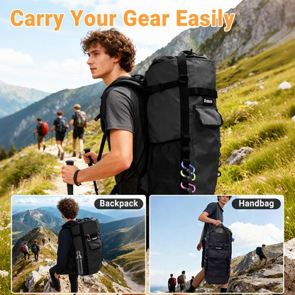 Brobantle Climbing Rope Bag,Large Capacity Arborist Rope Storage Bag,Waterproof Oxford Tree Rock Climbing Rope Backpack,Outdoor Climbing Gear Storage Bag with Hand Straps