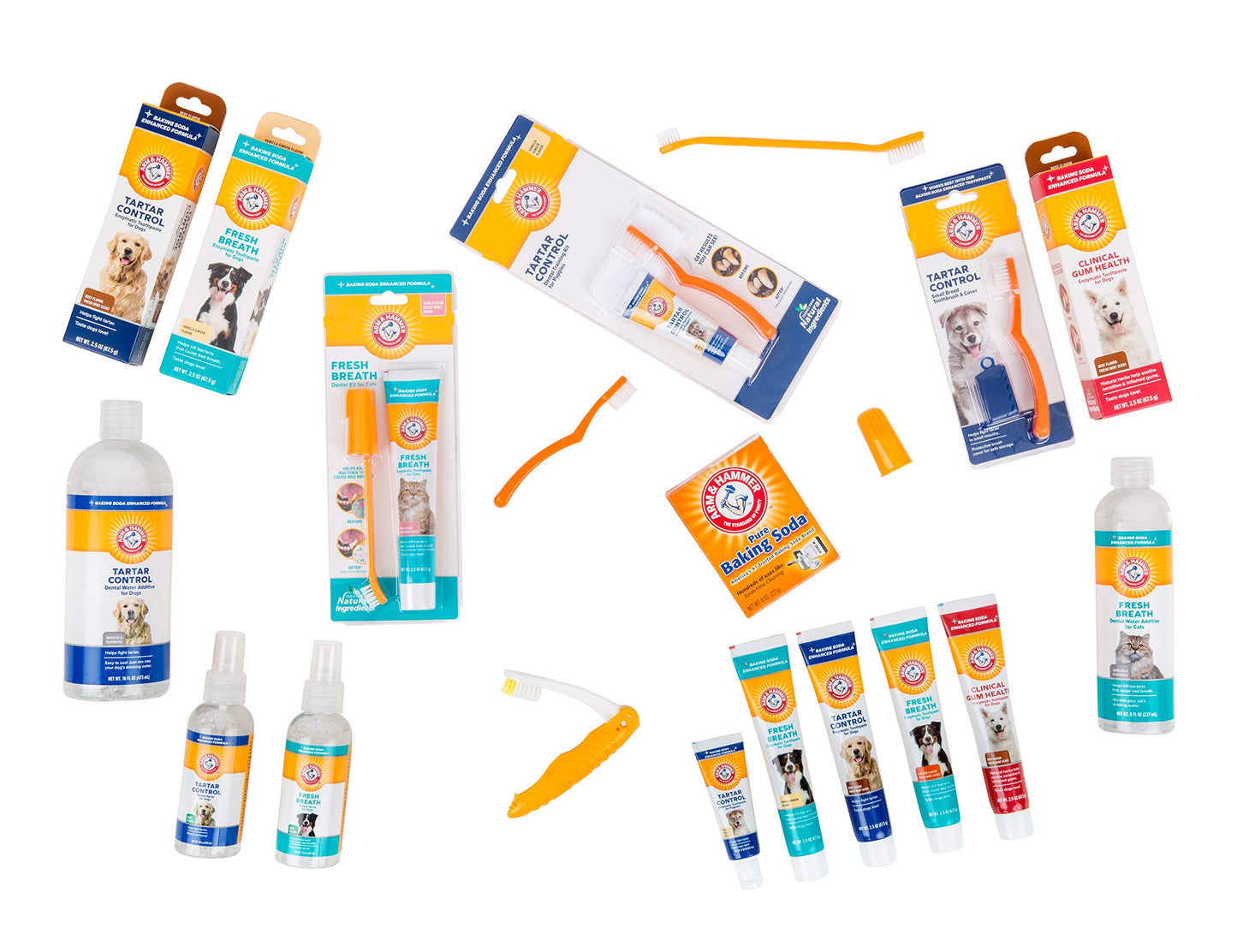 Arm & Hammer for Pets Fresh Breath Enzymatic Dog Dental Care Kit - Includes Dog Toothpaste, Dual Sided Toothbrush and Fingerbrush - Bad Breath Treatment, Chicken Flavor, 2.5 Ounce