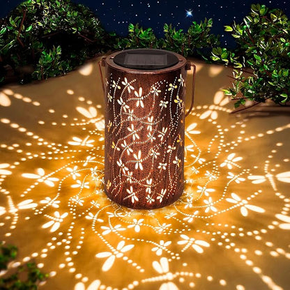 Solar Lanterns Outdoor Waterproof Dragonfly Lantern Garden Decor Birthday Christmas Gifts for Women Mom Grandma Hanging Solar Lights Metal Halloween Decorations Outside for Yard, Patio, Porch