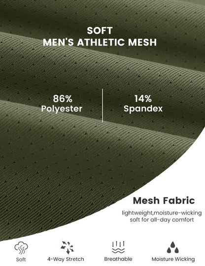 MAGCOMSEN Men's Gym Shirt Dry Fit Short Sleeve Shirts Athletic Running Lightweight Fitted T-Shirt Casual Performance Tee Army Green M