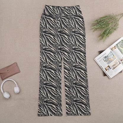 Costaric Women's Boho Palazzo Pants Straight Leg Sweatpants Drawstring Gray Striped Pants Casual Graphic Wide Leg Lounge Trousers Joggers Fall OutfitsM