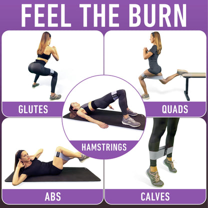 Resistance Bands for Working Out with Workout Bands Guide. 4 Booty Bands for Women Men Fabric Elastic Bands for Exercise Bands Resistance Bands for Legs Bands for Working Out Hip Thigh Glute Bands Set