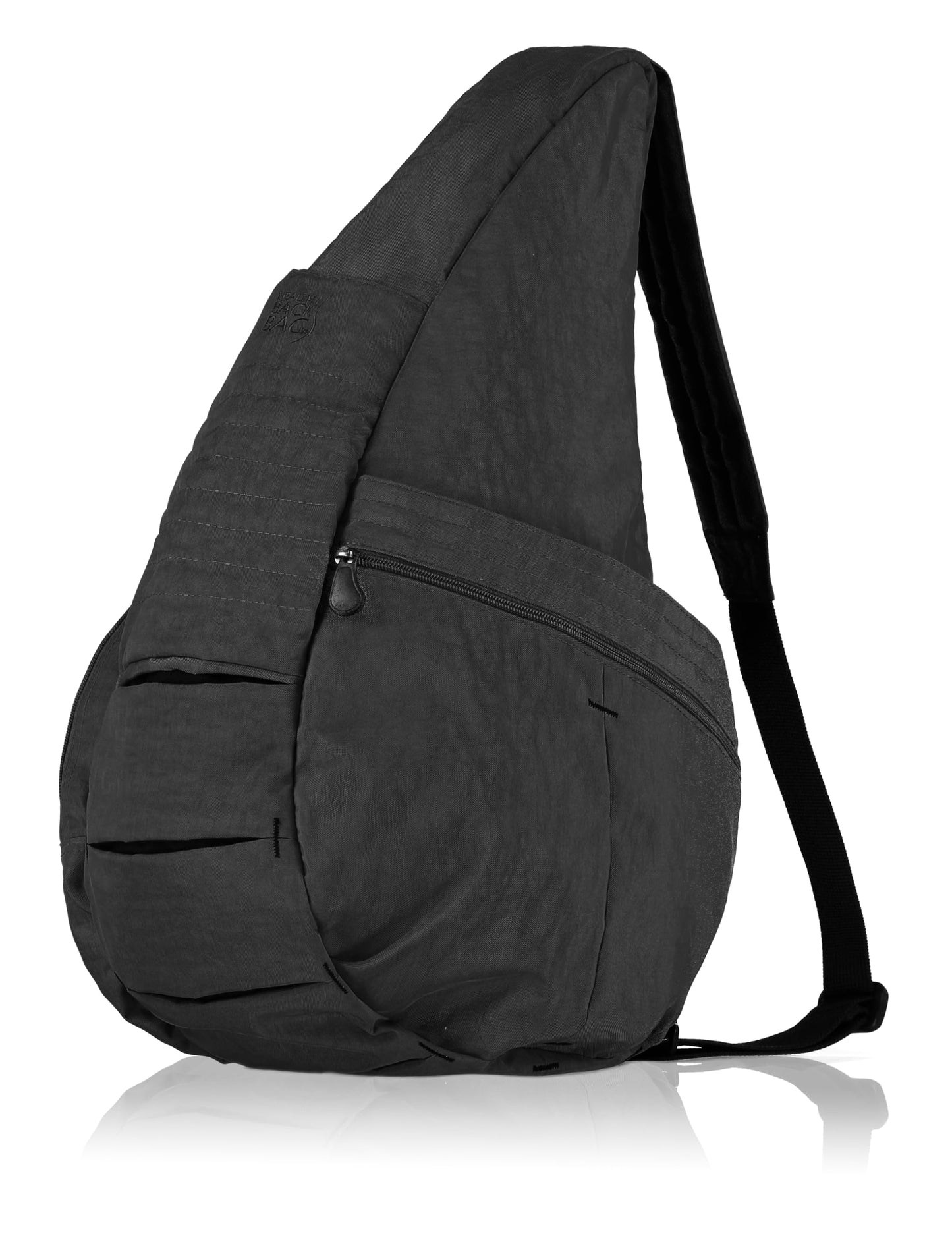 AmeriBag 21" Carry All Healthy Back Bag Ergonomic Crossbody Sling for Everyday Use, Travel & Walking Comfort (Black)