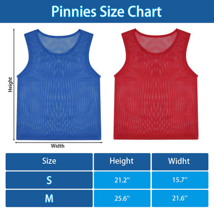 PEASUG Pinnies, 24 Pcs Soccer Pinnies, Mesh Practice Jersey Scrimmage Vest Team Soccer Pennies for Sports Adult/Youth Lightweight