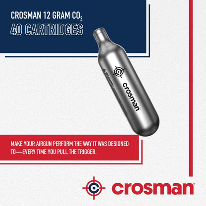 Crosman Powerlet CO2 Cartridges for Air Rifles, Air Pistols & Paintball - Snug Fit, Leak-Free Seal, Durable Metal Construction - Made in USA, Multi-Pack Options