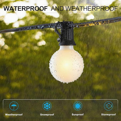 Lightdot 200FT Outdoor String Lights, LED Bistro String Lights with Shatterproof G40 Vintage Bulbs, 2200K Dimmable, Outside Hanging Light Waterproof for Porch,Garden, Backyard, Balcony- ETL Listed
