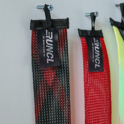 RUNCL Spinning Rod Socks, Fishing Rod Sleeves, Fishing Pole Sleeves (Red&Black, 2pcs)