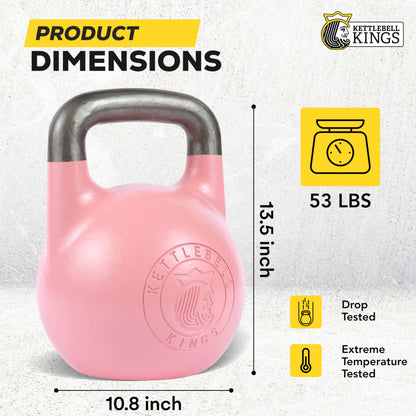 Kettlebell Kings Competition Kettlebells Weight (35mm handle) 8-48 KG | Hand weights Workout Gym Equipment & Strength training sets for Women & Men for Home Gym | Suitable for High Repetition Workouts