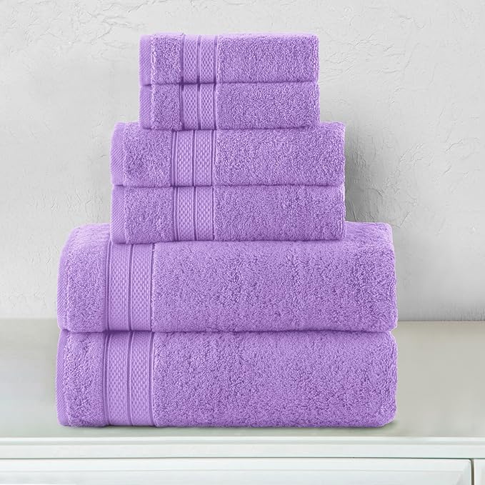 Elegant Comfort Luxury 6-Piece Towel Set, Premium Soft 100% Turkish Cotton