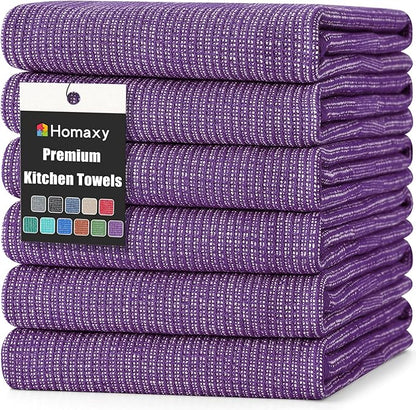 Homaxy Premium Kitchen Towels, Large Cotton Kitchen Hand Towels, Flat and Terry