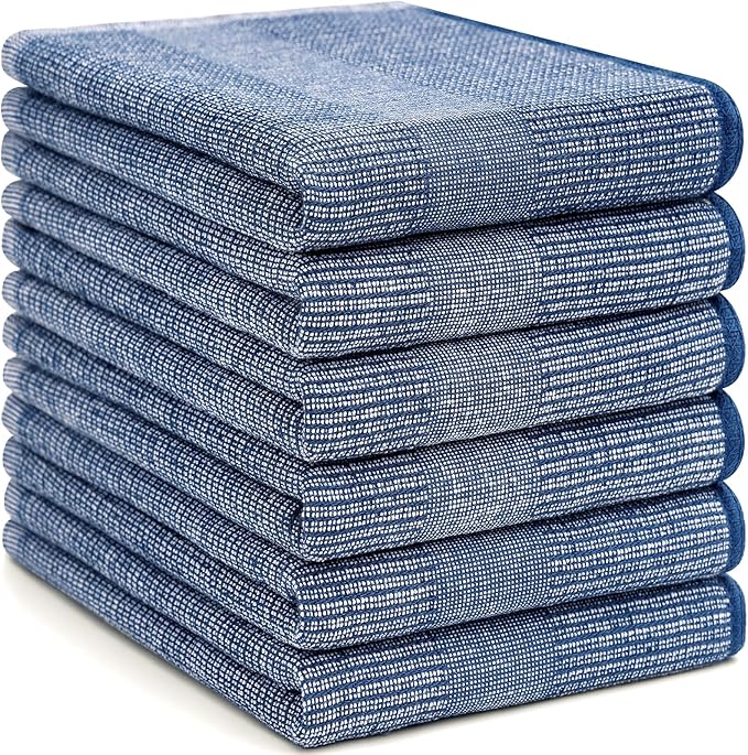 Homaxy Premium Kitchen Towels, Large Cotton Kitchen Hand Towels, Flat and Terry