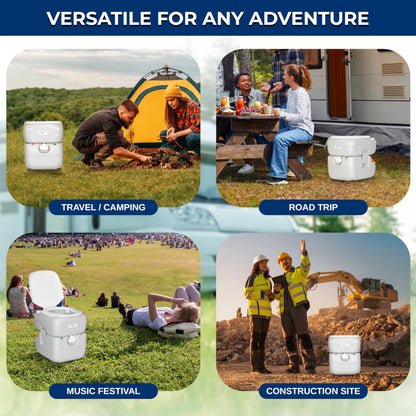 SereneLife 5.8 Gal Portable Toilet for Adults – Leak-Proof Camping Toilet with Detachable Waste Tank, Flush System, Level Indicator, Carry Bag & Hand Sprayer for RV, Tent, Hiking, Travel & Home Use