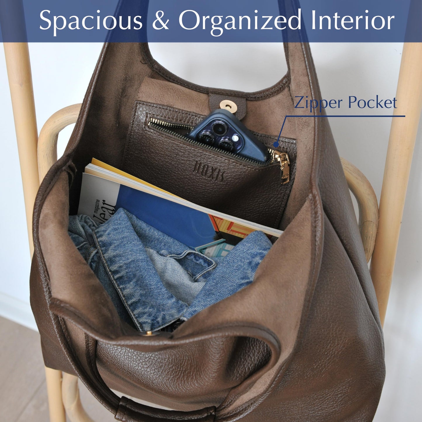 Women's Hobo Bag Soft Vegan Leather Tote Oversized Slouchy Handbag for Shopping,Weekender,Work (Coffee)