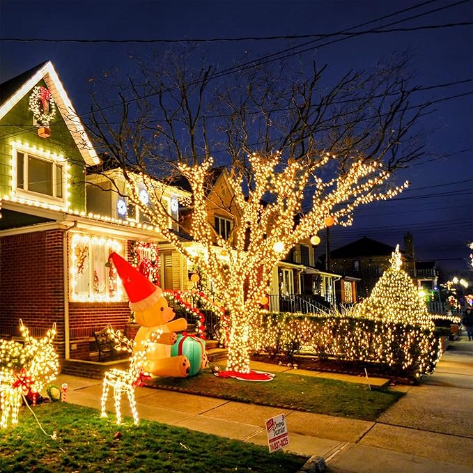 Battery Operated Christmas Lights, 28Ft 80 LED String Lights 8 Modes with Timer Mini Lights for Indoor Outdoor Wreath Wedding Party Garden Home Decor, Waterproof, Warm White（2 Pack）