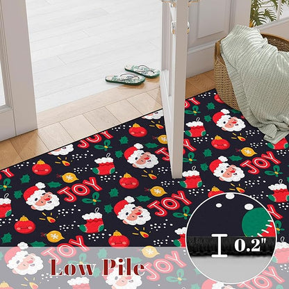 4' X 6' Christmas Area Rugs Xmas Rug Indoor for Living Room Bedroom Dining Room Laundry Nursery Classroom Santa Claus Carpet for Kids Girls Boys Floor Mat Pad Cute