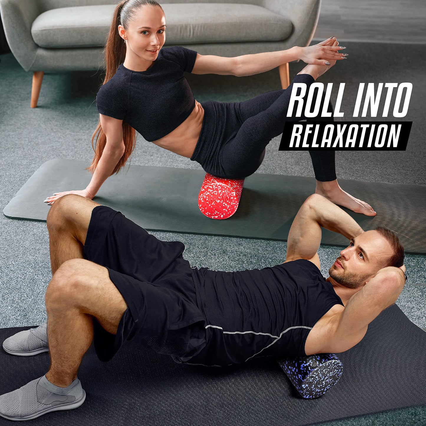 Yes4All High-Density EPP Round Back Roller Foam, Exercise Foam Roller for Yoga, Pilates & Stretching - 12, 18, 24, 36 inch