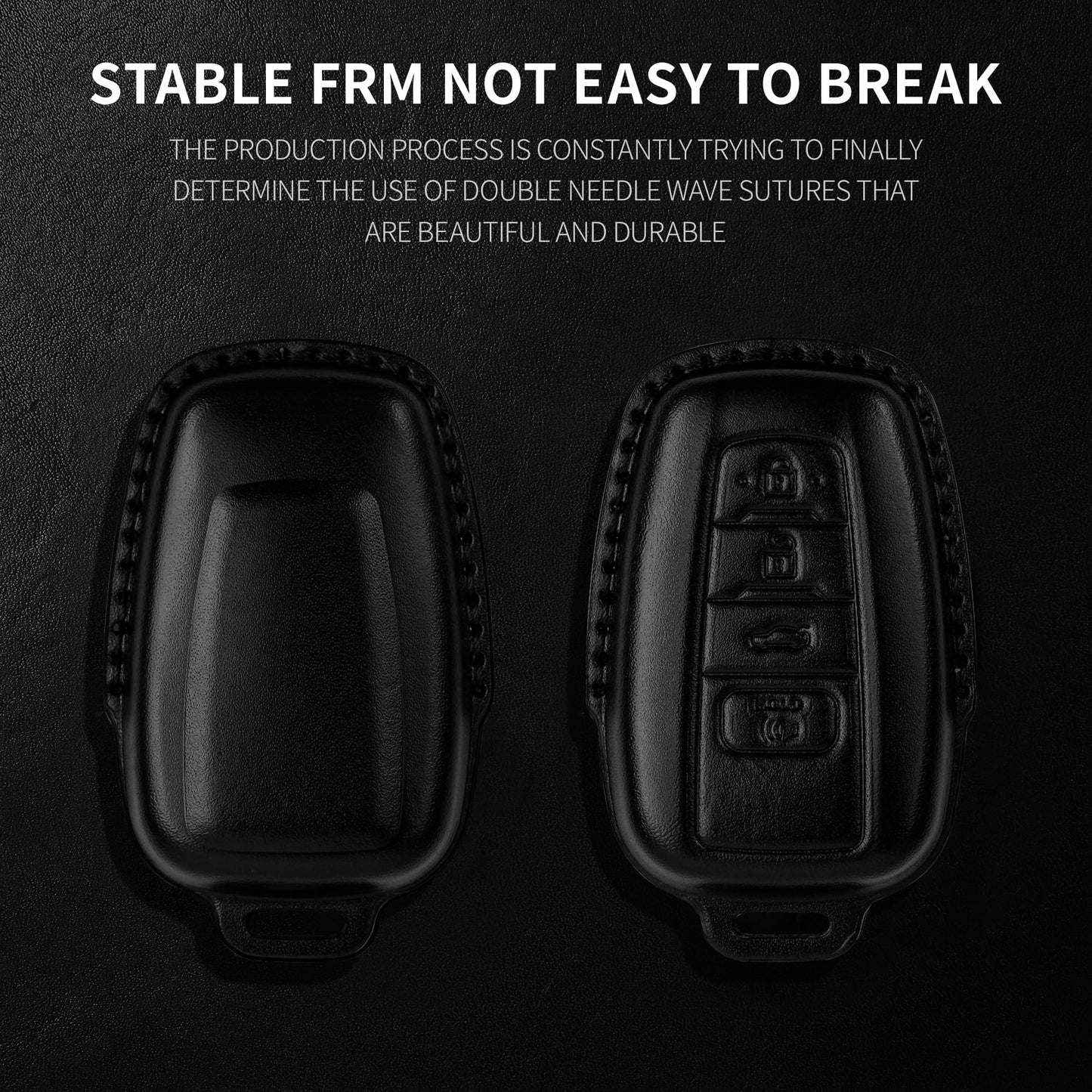 Tukellen for Toyota Key Fob Cover Genuine Leather With Keychain,Leather Key Case Protector Compatible with 2019-2025 Rav4 2020-2022 Highlander Corolla Prius 2018-2024 Camry Avalon C-HR GT86-Black
