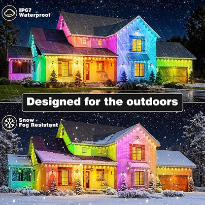 LITSOUL 500FT Permanent Outdoor Lights for House Waterproof, Smart RGB Eave LED Lighting with 16 Million Colors, IP67 Outdoor Strip Lights for Christmas Halloween Holiday Daily Decorations(500FT)