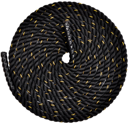Fitvids Battle Rope 1.5Inch 2 Inch Diameter Poly Dacron 30 FT – 40 FT – 1.5-Inch, 50FT – Black