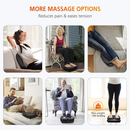 Snailax Foot Massager Machine with Heat,Remote Control, FSA HSA Eligible, Adjustable Vibration Feet Massager Machine Increased Blood Circulation,Plantar Fasciitis, Stress (Black)