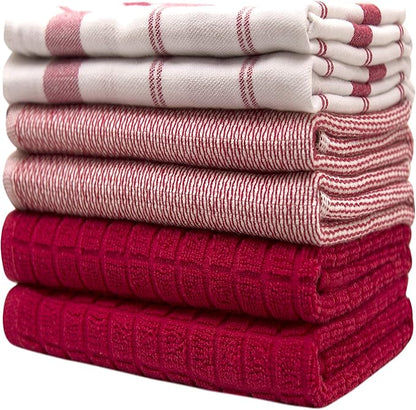 Premium Kitchen Towels | Large Cotton Dish Towels | Flat & Terry Highly