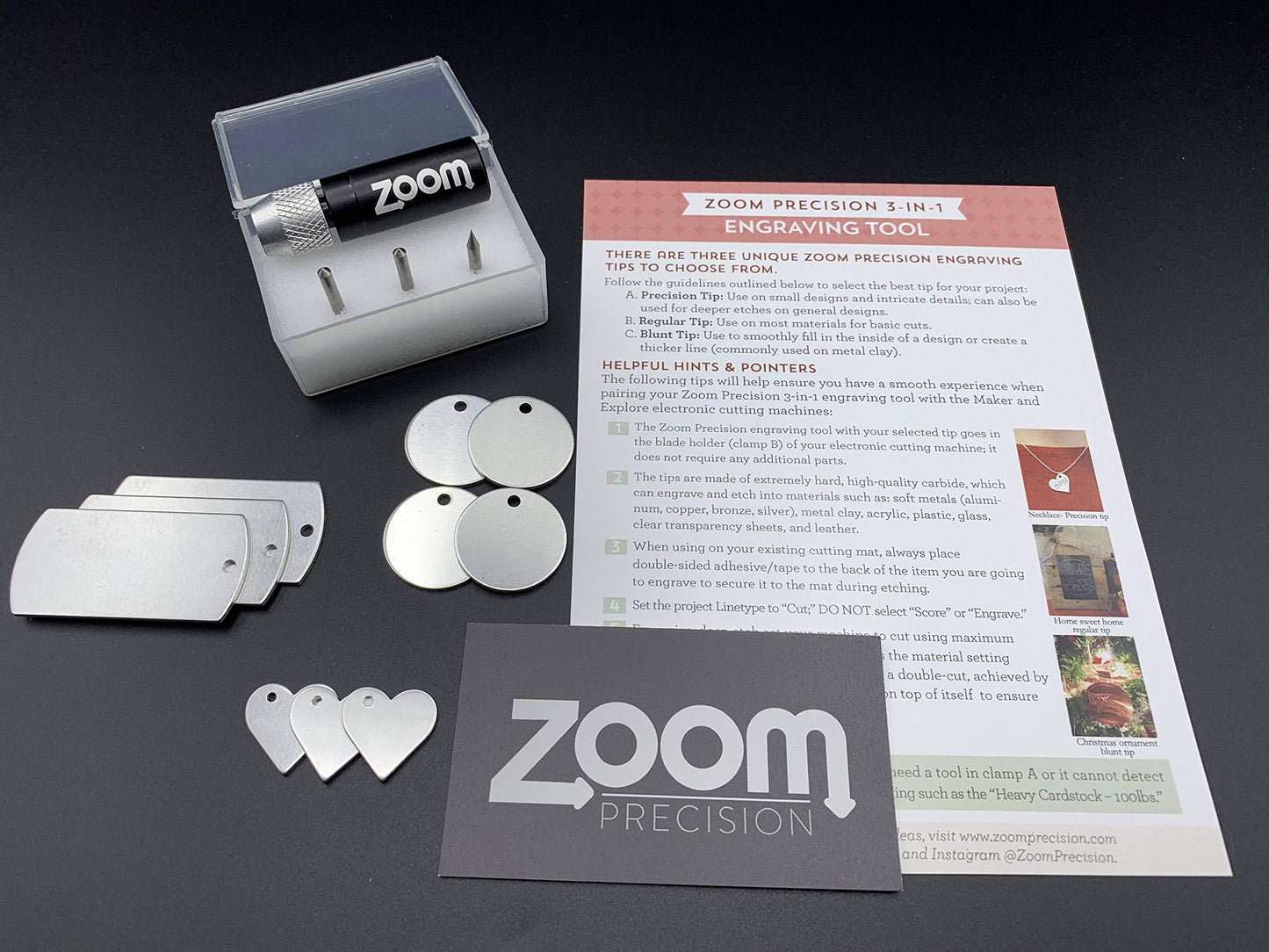 Silhouette Cameo 4 Cameo 5 Engraving, Embossing, & Etching Tool; 3 in 1 Silhouette Etching Starter Kit for use in Cameo 4 & 5 Silhouette Machine, Cameo 4 Pro, or Cameo 4 Plus by Zoom Precision