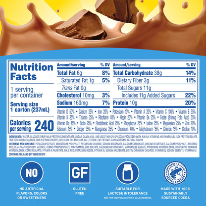 Carnation Breakfast Essentials Ready to Drink with Fiber, Rich Milk Chocolate, 8 FL OZ Carton (Pack of 24)