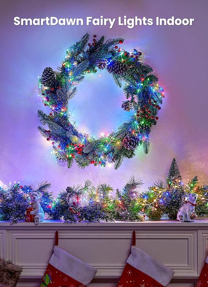 Flowing Fairy Lights Plug in with 14 Modes, 10FT 388LED Twinkle String Lights Indoor, Christmas Tree Lights Indoor Waterproof for Bedroom Christmas Home Room Decor, Multicolor