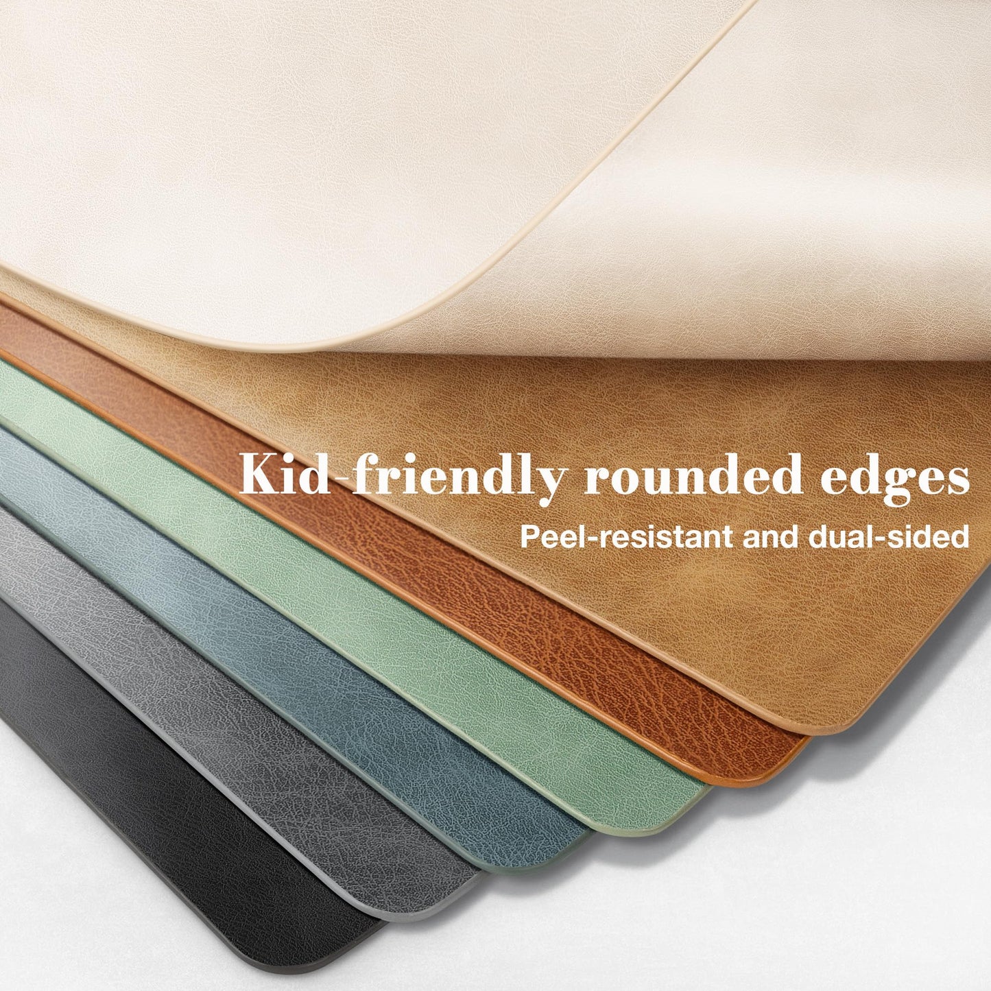 Roxifina Vinyl Placemats Set of 6 - Faux Leather Waterproof Washable PU Place Mats, Heat Resistant 12 x 17 Inch Easy Clean Wipeable Non-Slip Table Mats for Dining, Kitchen, Outdoor (Reddish Brown)
