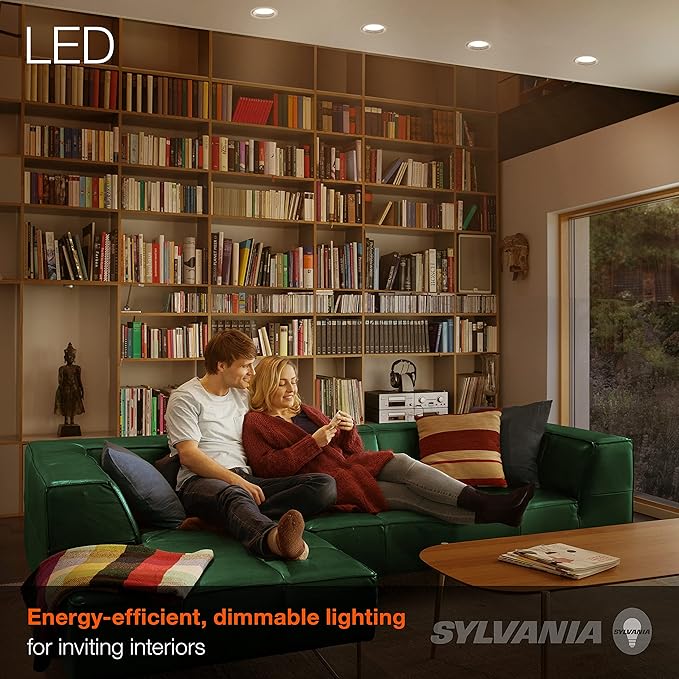 SYLVANIA ECO LED BR30 Light Bulb, 65W = 10W, Dimmable, Frosted Finish, 650 Lumens, 2700K, Soft White - 4 Pack (40870)