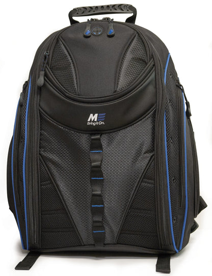 Mobile Edge Express 2.0 Laptop Backpack for Men and Women, Compatible with PC and Mac Laptops 16-17 Inch, Travel Work Business Computer Bag, MEBPE32, Black with Royal Blue Trim