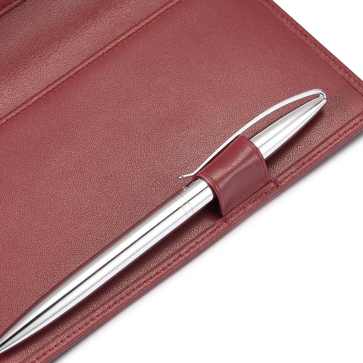 HISCOW Supple Leather Checkbook Cover with Free Divider - Italian Calfskin (Wine Red)