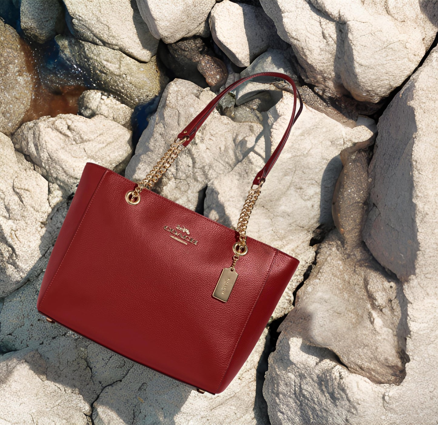 COACH Cammie Chain Tote, Red Apple