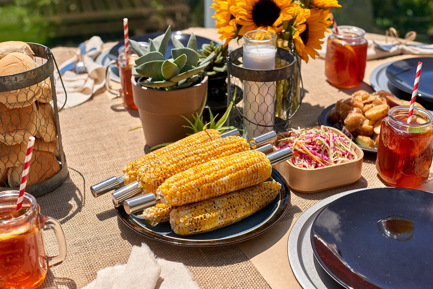 Cuisinart 14-Piece Deluxe Stainless Steel Grill Set, Grilling Accessories Kit with Spatula, Tongs, Corn Holders, Basting Brush, Cleaning Brush & Aluminum Carry Case, BBQ Tools for Outdoor Grill