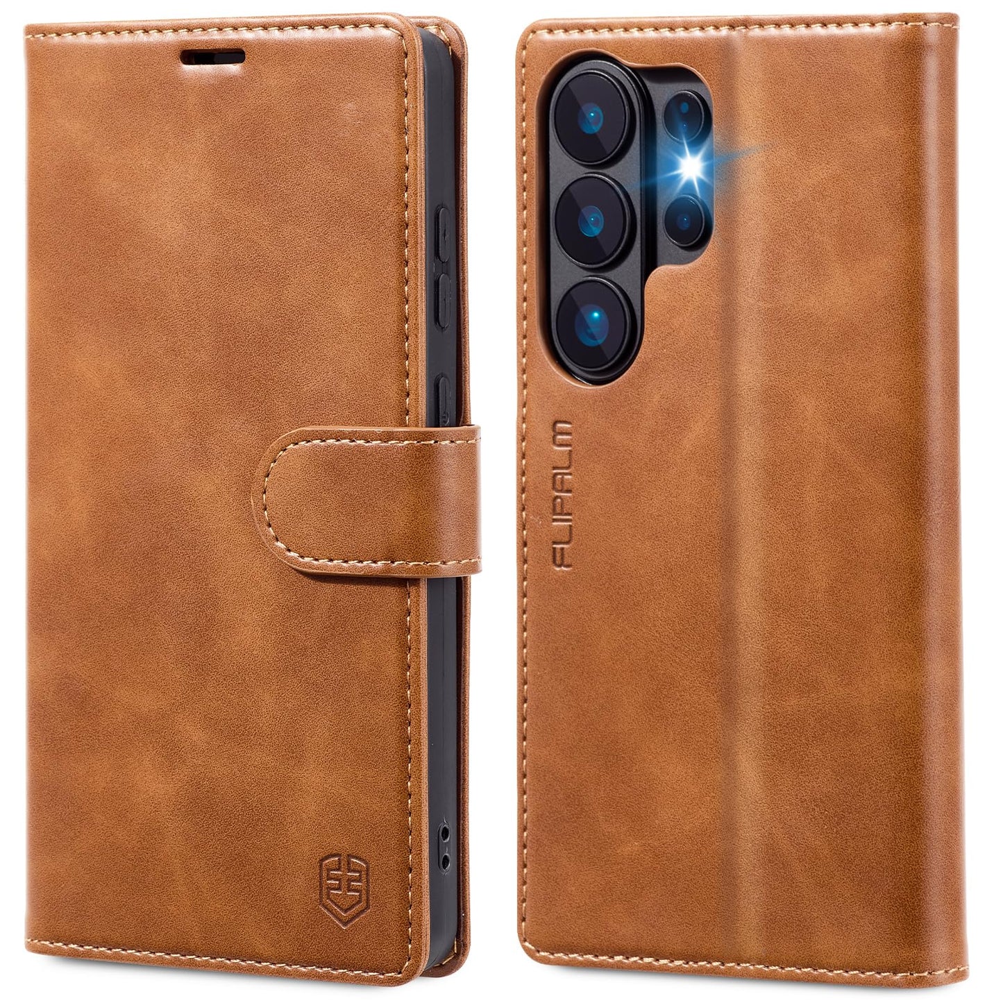 FLIPALM Wallet Case for Samsung Galaxy S26 Ultra 6.9", RFID Blocking Credit Card Holder, PU Leather Folio Flip Kickstand Protective Shockproof Cover for Galaxy S26 Ultra (Grayish-Brown, S26 Ultra)